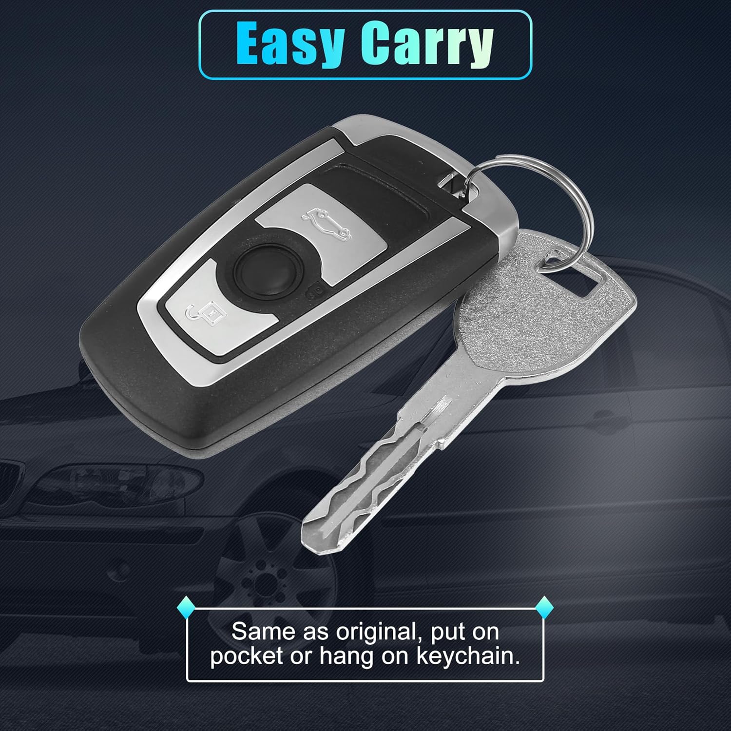 X AUTOHAUX 2pcs 315MHz KR55WK49863 Replacement Smart Proximity Keyless Entry Remote Key Fob for BMW 1 2 3 4 5 6 7 Series 2009-2017 3 Buttons with Door Key PCF794 Chip - Image 7