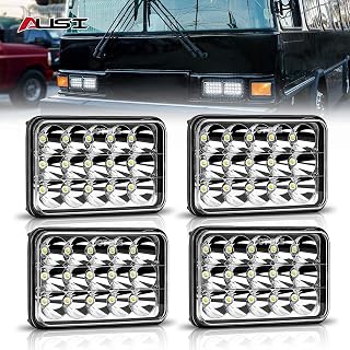 4PCS DOT Approved 4X6 LED Headlight Assemblies Hi/Lo Sealed Beam Replace H4651 H4656 Bulb Headlamps for KW Kenworth T600 W900 T800 Truck Peterbilt 379 Chevy S10 Blazer RV Freightliner Semi Ford