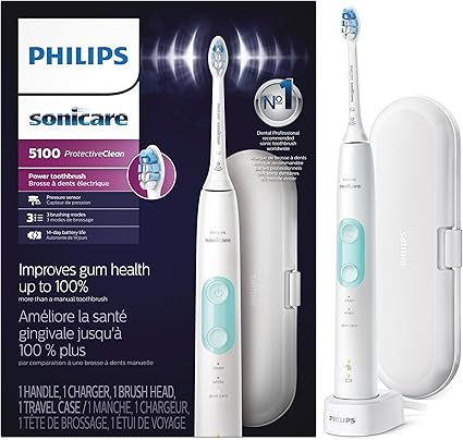 Philips Sonicare ProtectiveClean 5100 Rechargeable Electric Toothbrush, with Pressure Sensor,