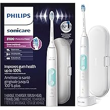 Philips Sonicare ProtectiveClean 5100 Rechargeable Electric Toothbrush, with Pressure Sensor, 3 Cleaning Modes, SmarTimer and QuadPacer, 14-Day Battery Life, Travel Case, White, Model HX6857/11