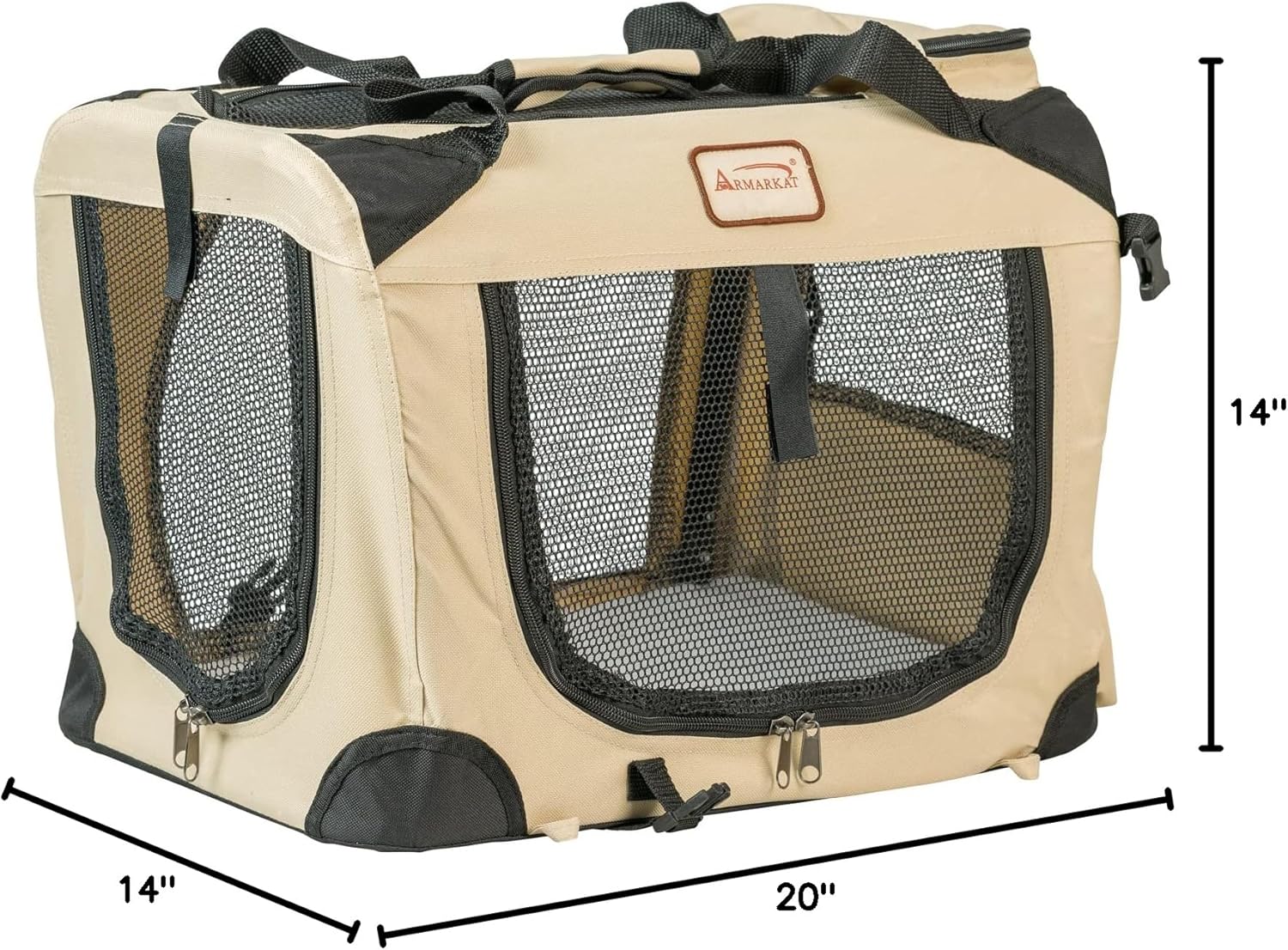 Armarkat PC201B Beige Multiple Pockets Pet Carrier