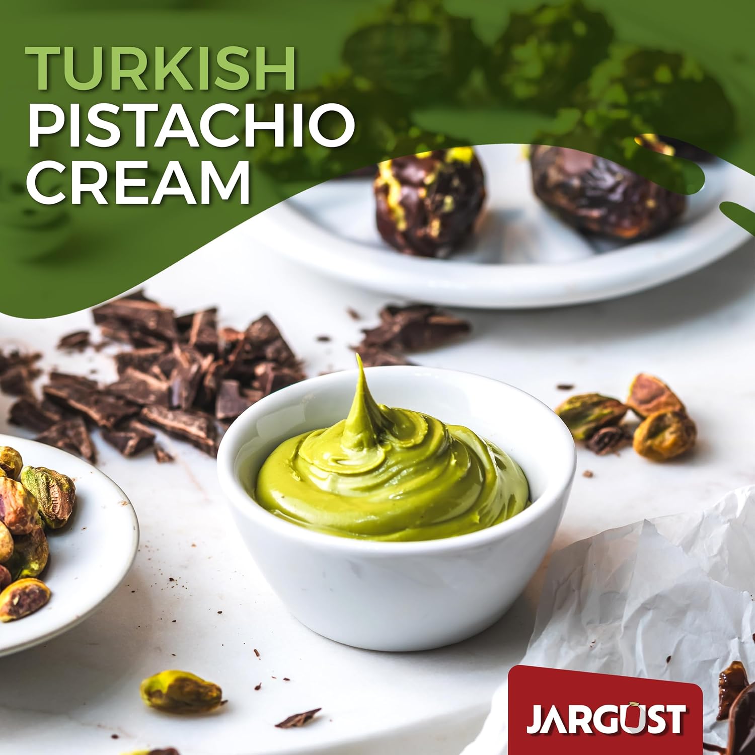 Bulk Pistachio Cream Spread 11 LB, (5 kg) – Premium Turkish Pistachio Butter, Perfect for Dubai Chocolate Bar, Gourmet Paste for Desserts, Breakfast & Indulgent Treats, 2 Packs