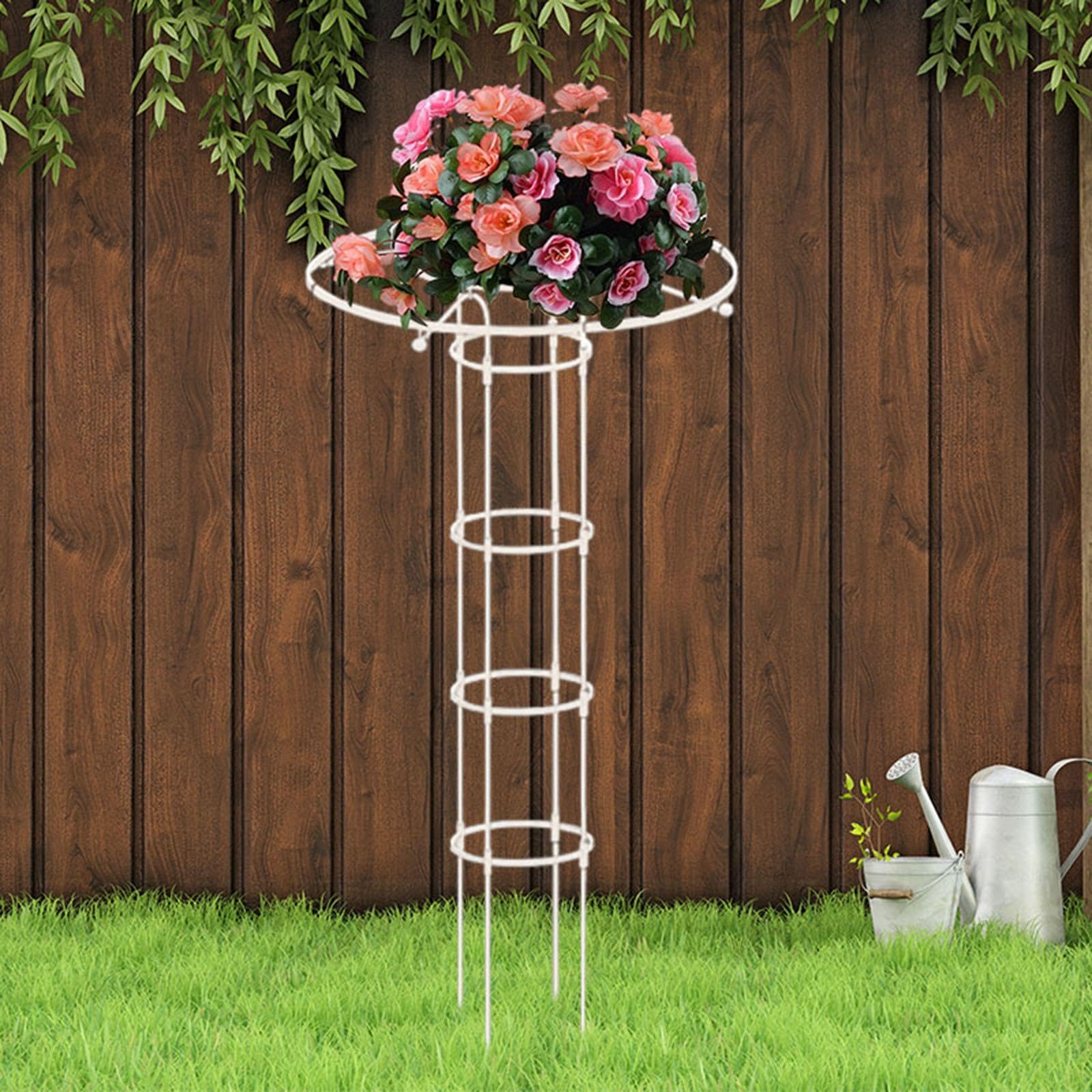 Tuteur Jardin Obélisque Treillis Support Plantes Grimpantes Structure pour Fleurs Vignes Montage DIY Acier Antidéformation Utilisable en Jardin Pelous, 150cm