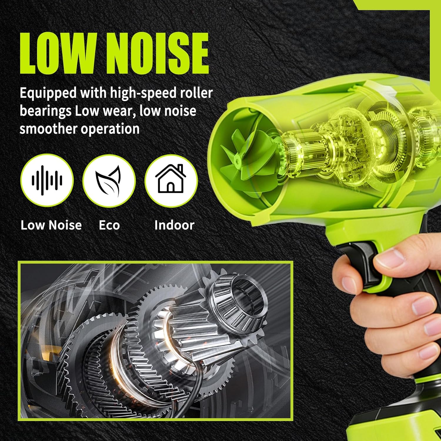 Cordless Turbo Jet Blower, 1200 CFM 200 MPH Handheld Electric Leaf Blower, Ultra Lightweight 1000g, with Battery & Carrying Case, for Car Drying, Lawn & Snow Removal (2PCS)