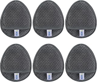 SINLAND Reusable Makeup Remover Pads For Face,Eye,Lips Microfiber Gentle Facial Cleansing Cloths for All Skin Types Friendly for Makeup Remover With Laundry Bag 5.1inchx3.93inch Gray Pack of 6