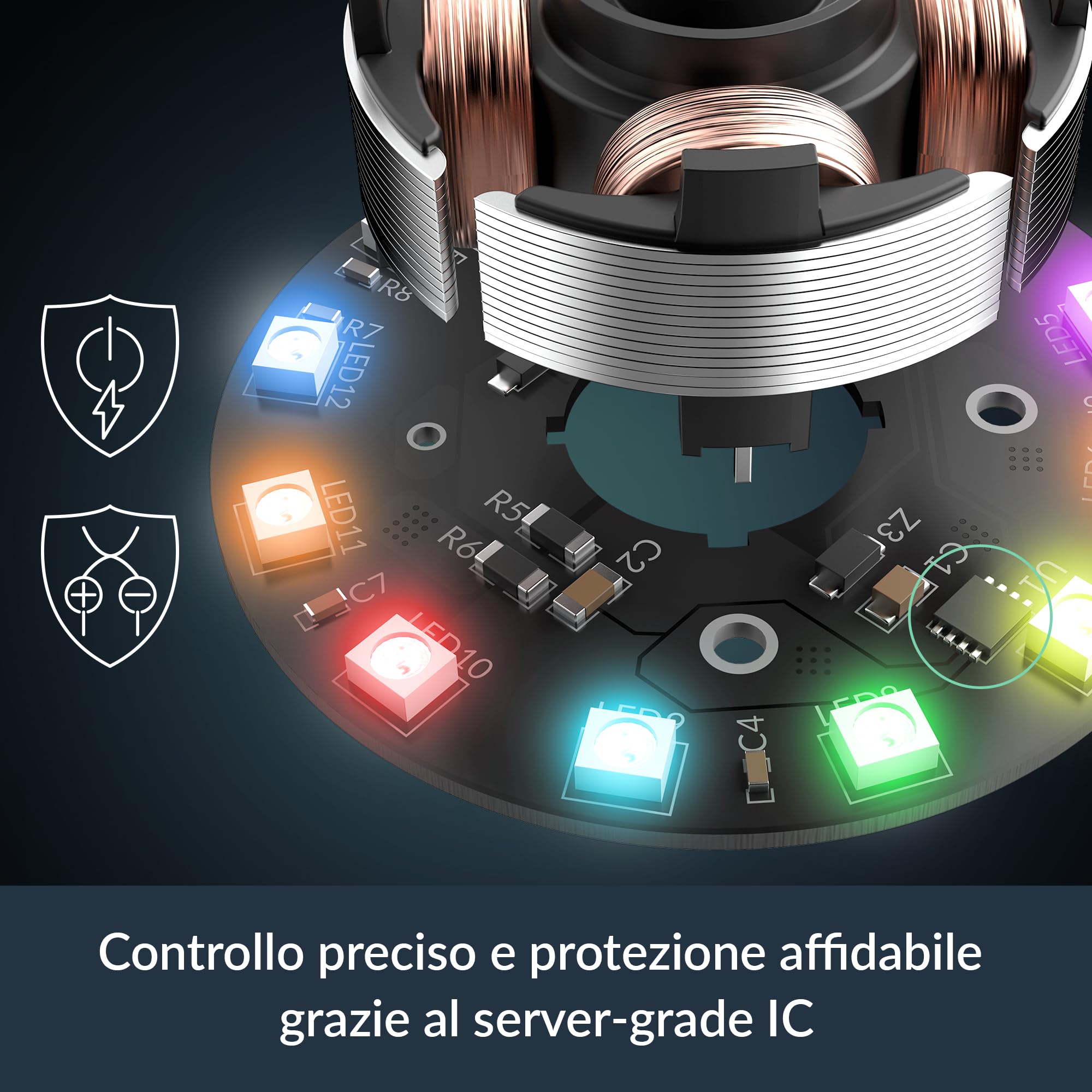ARCTIC P12 Pro A-RGB (White) - 3 Pezzi - Ventola Potente Premium, Ventola PWM 120 mm con Sdoppiatore per Cavi Y, 600-3000 rpm, 0 rpm <5% PWM, RGB digitale 5V, Cuscinetto Idrodinamico, a 4 Pin