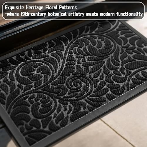 Miniatura 4 de Yimobra Tapete para puerta de entrada exterior, 29.5 x 17 pulgadas, impermeable, resistente, para puerta delantera, tapete antideslizante resistente