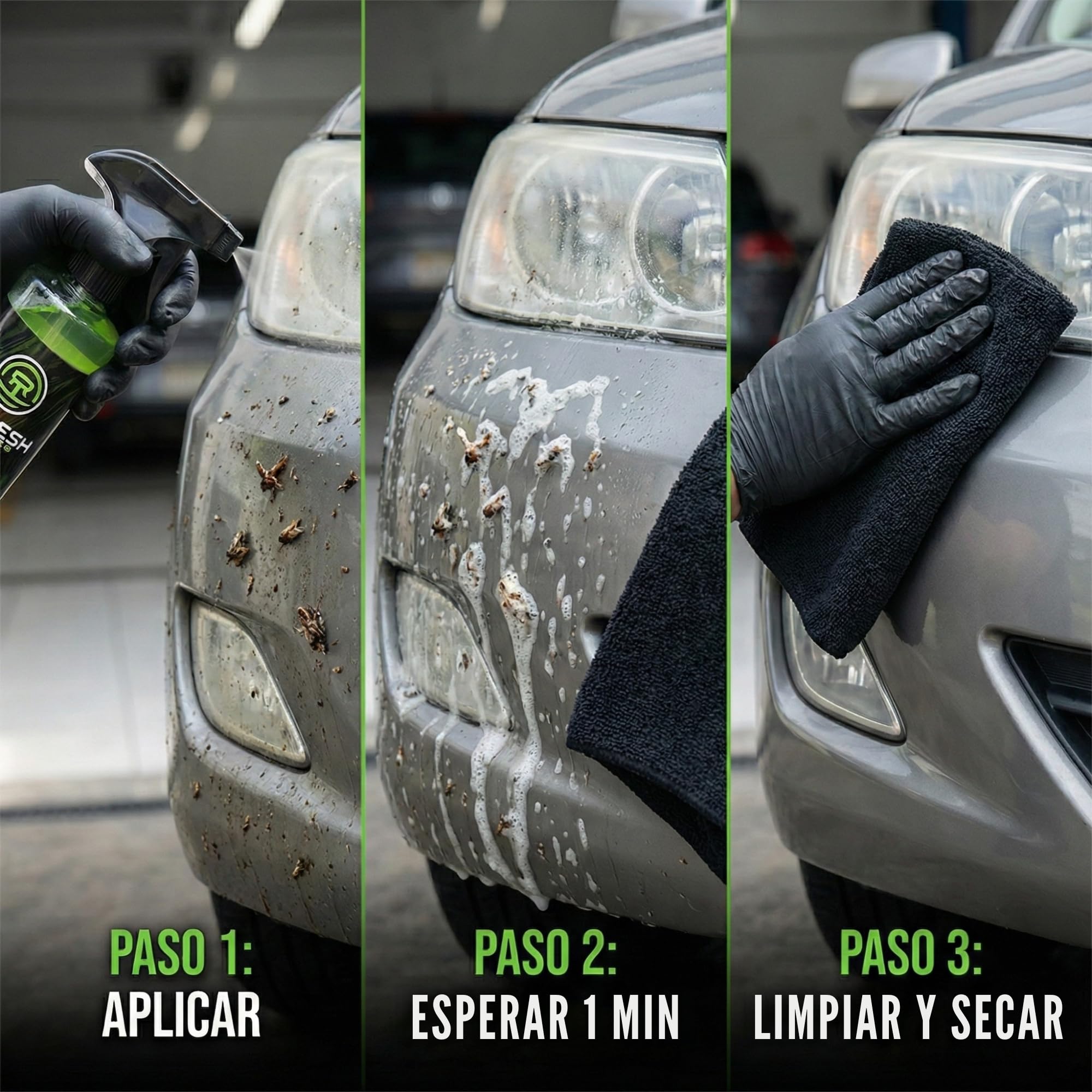 Elimina Mosquitos e Insectos 5,5 L + Spray 500 ml – Limpiador Concentrado para Coche, Moto y Flota, Fórmula Segura con Pintura, Cristales y Cromados, Formato Profesional