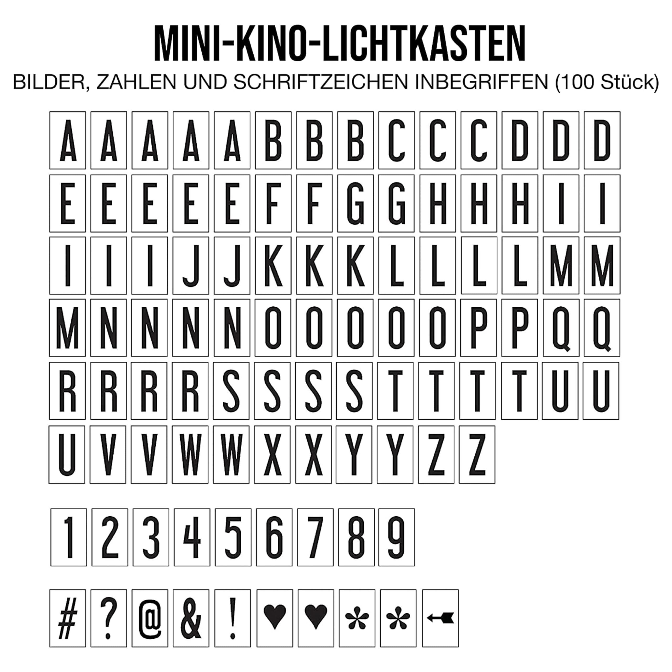 My Cinema Lightbox - Lichtbox Leuchtkasten, 20x15cm, Mit Buchstaben, Kino Lightbox, Leuchttafel, LED