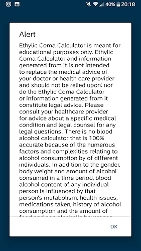 Ethylic coma calculator