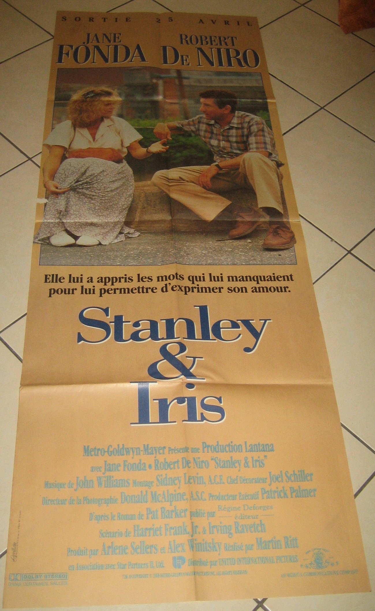 Affiche cinéma originale Stanley et Iris 60x120 cm grand format de collection - 2