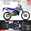 Kungfu Graphics Custom Decal Kit for Yamaha DT125R DT200R 1988 1989 1990 1991 1992, Black White Blue Purple, YMDT208892001-KO