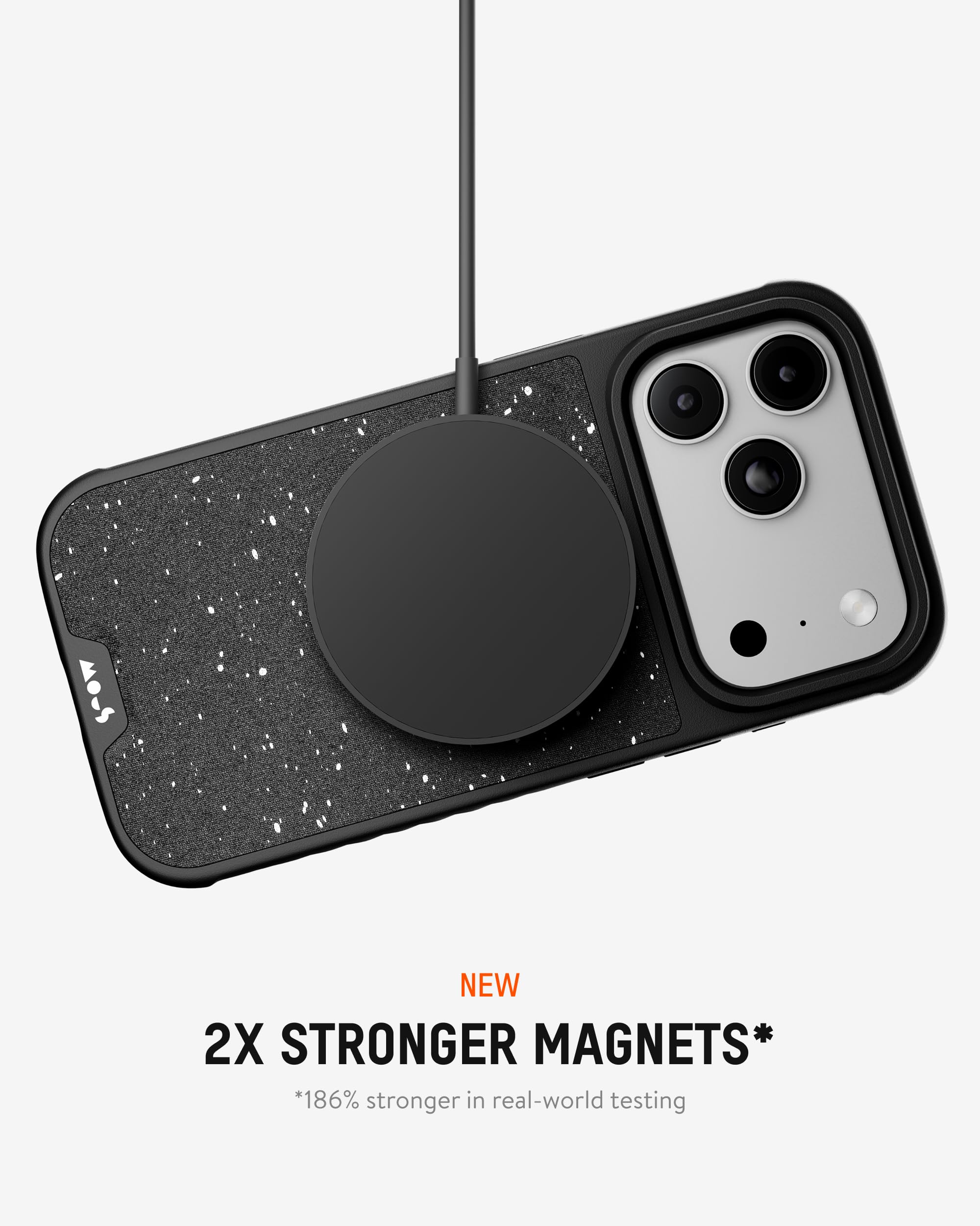 Mous Etui do iPhone 18 Pro Max, kompatybilne z MagSafe, Limitless, Czarny nakrapiany