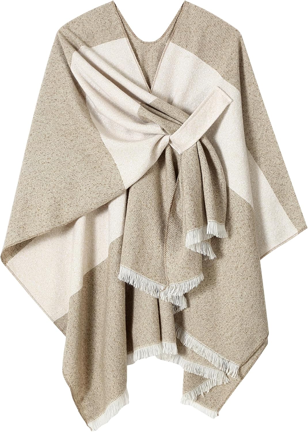 Women Shawl Wrap Poncho Cape Cardigan Open Front Coat Warm Scarf for Spring Fall Winter Cold Weather Days