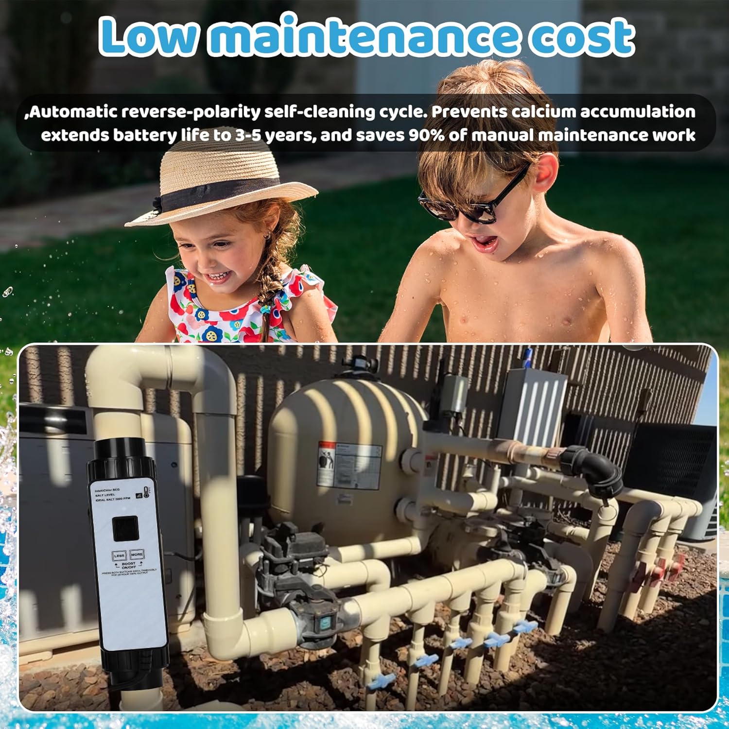 Upgraded IC40 Salt Cell Chlorine Generator Replacement for pentair intellichlor IC40 Pool Chlorinator, Replace Part Number EC-520555 520555, Up to 40,000-Gallon