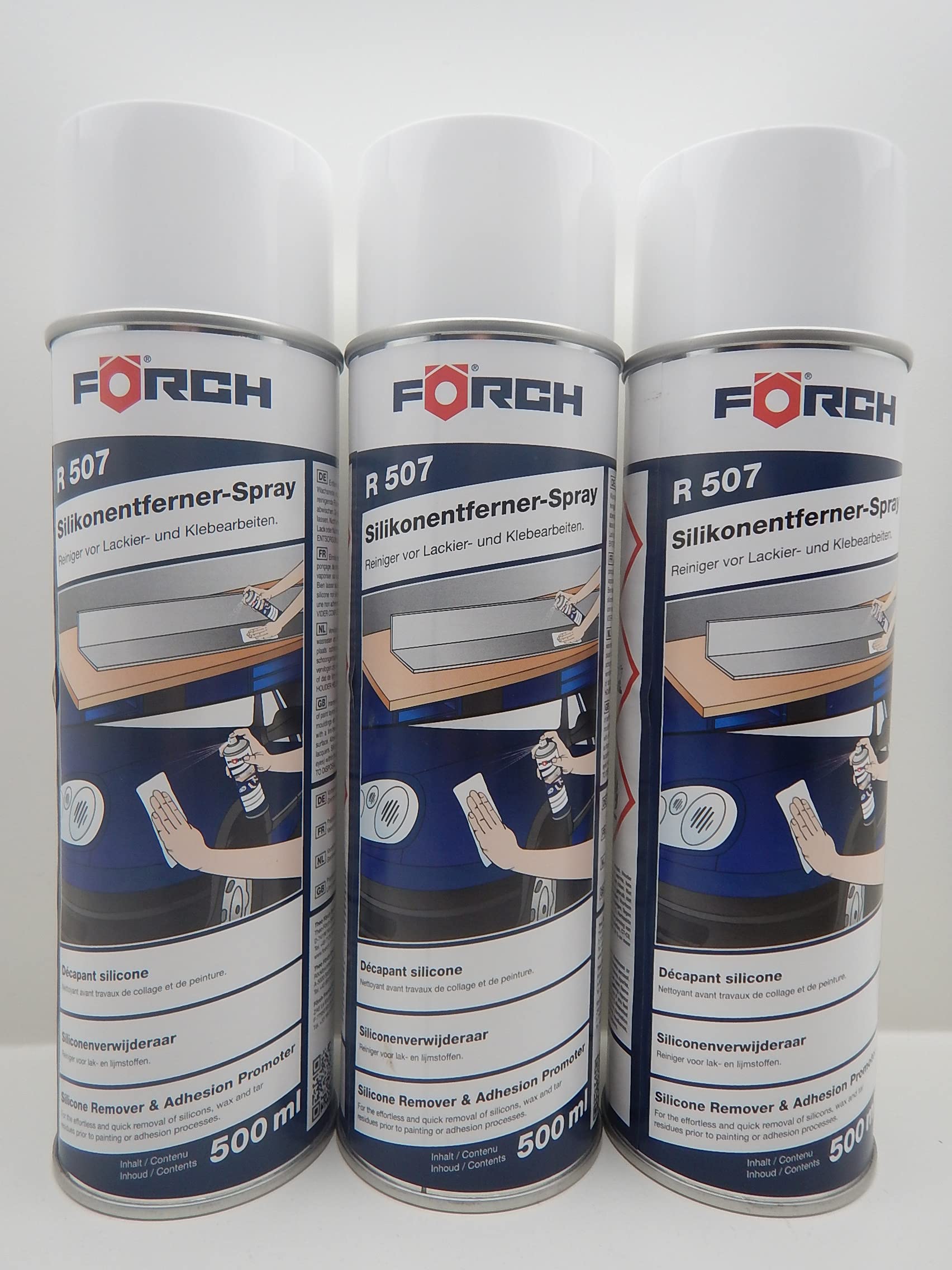 Förch R507 SILIKONENTFERNER SPRAYDOSE LACKIEREN ENTFETTER Reiniger 500ML (3)