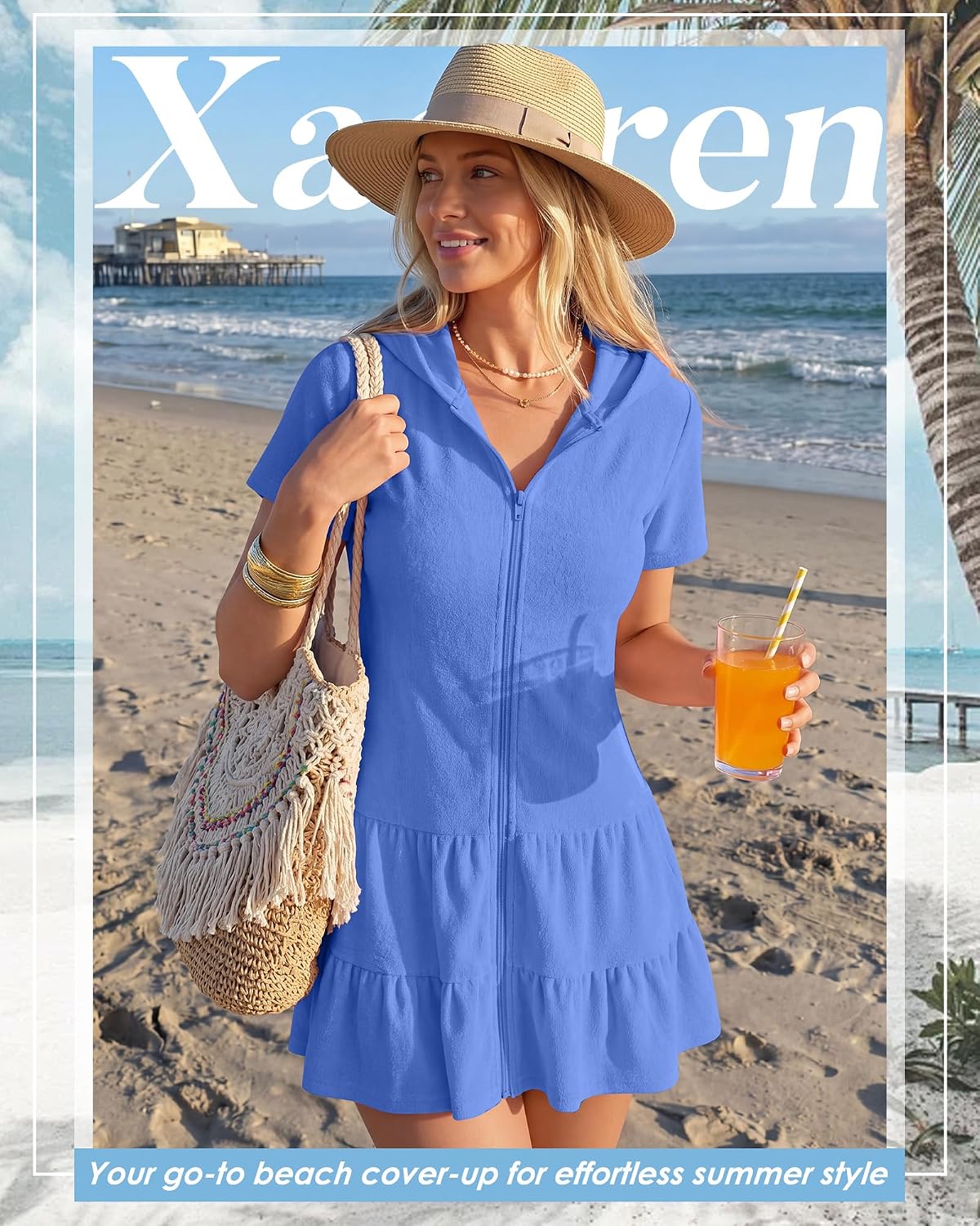 Xaatren Terry Cloth Swim Cover up Women Swimsuit image 2