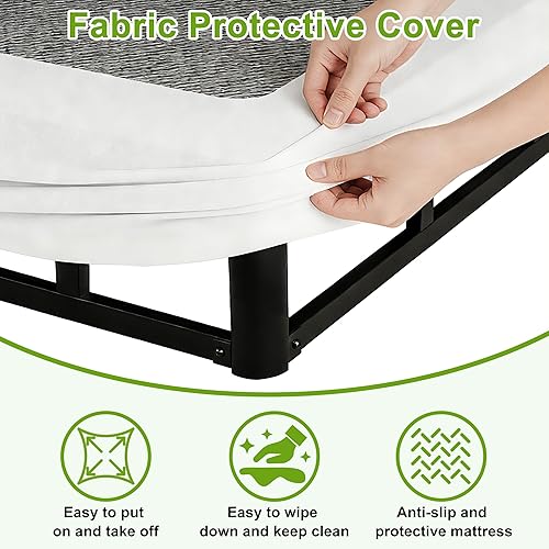 Miniatura 4 de Somier para Cama Queen de 10 Pulgadas - Somier de Servicio Pesado Base de Colchón de Metal con Cubierta de Tela, Sin Ruido, Fácil Montaje,