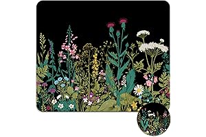 Personalized Garden Flowers Mousse Pad with Coaster