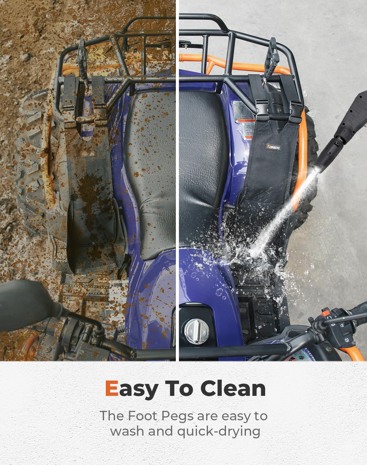 Lot De 2 Repose-pieds Arrière Pour Passagers - Pliable Et