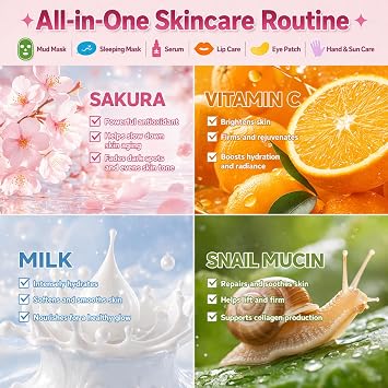 40PCS Pamper Gifts for Women, Face Masks Skincare Set, Teenage Girl Gifts | Pamper Set, Luxury Care Kit, Lip Masks, Eye Patches, Moisturising Care, Birthdays, Christmas, Travel, Spa Nights, Sleepovers