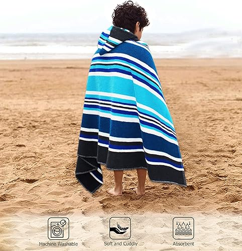 Miniatura 3 de ORIGINAL KIDS Toalla de baño con capucha, 100 % algodón de rizo grande con capucha para niños, toalla de playa para ducha de niños pequeños, toalla