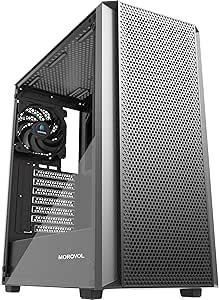 Amazon.com: MOROVOL ATX PC Case, Mid Tower Gaming PC Case with Mesh ...