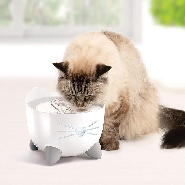 Foto 2 de 7 de Catit Pixi Bebedero fuente de acero inoxidable para Gatos, 2.5 l, Blanca