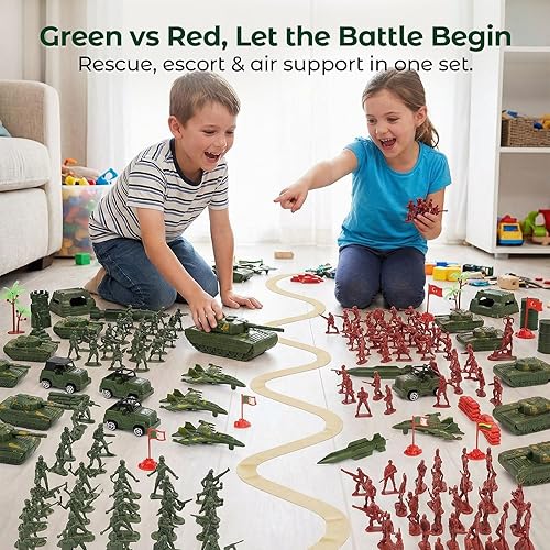 Miniatura 3 de AMOR PRESENT Juego militar de 277 piezas para hombres del ejército, juguetes de hombres del ejército para niños de 8 a 12, juego de soldado militar,