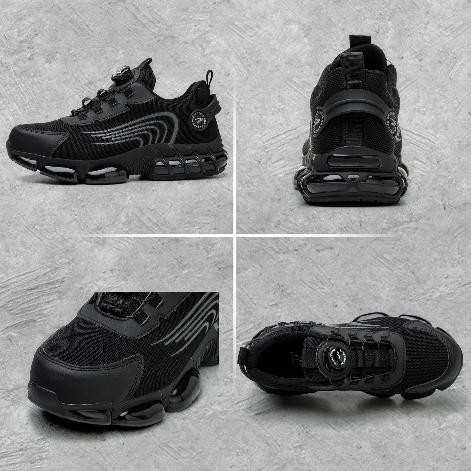 Gugifcto Scarpe Antinfortunistiche Uomo Donna Moda Sneakers Antiscivolo Leggere Traspiranti Rilascio Comode Rapido Scarpe Sicurezza con Punta in Acciaio 36-48 EU
