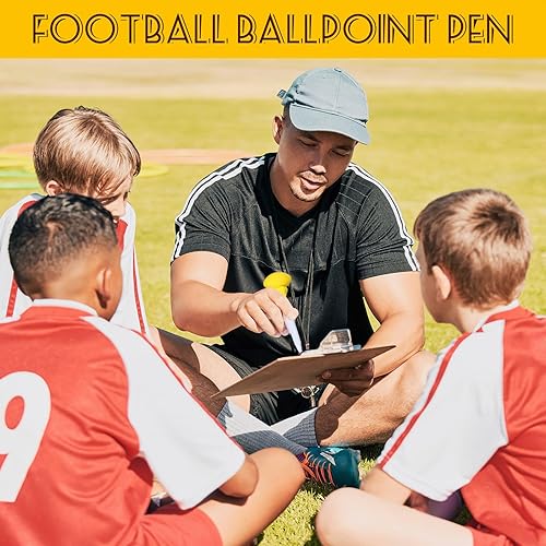 Miniatura 6 de Kosiz 48 bolígrafos deportivos divertidos a granel, bolígrafos de fútbol de tinta negra, bolígrafos de fútbol de plástico novedosos para niños y