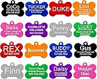 Providence Engraving Personalized Pet ID Tags: 8 Shapes, 9 Colors, 2 Sizes for Dogs & Cats - Custom Laser Engraved Aluminum