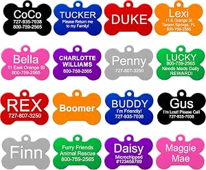 Providence Engraving Custom Engraved Aluminum Pet Tags, Cat & Dog ID Tags