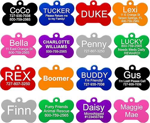 Providence Engraving Pet ID Tags in 8 Shapes, 9 Colors,
