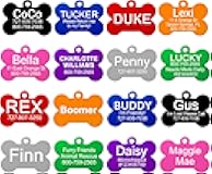 Pet ID Tags in 8 Shapes, 9 Colors, and Two Sizes - Personalized Dog and Cat Tags with 4 Lines of Customizable Text