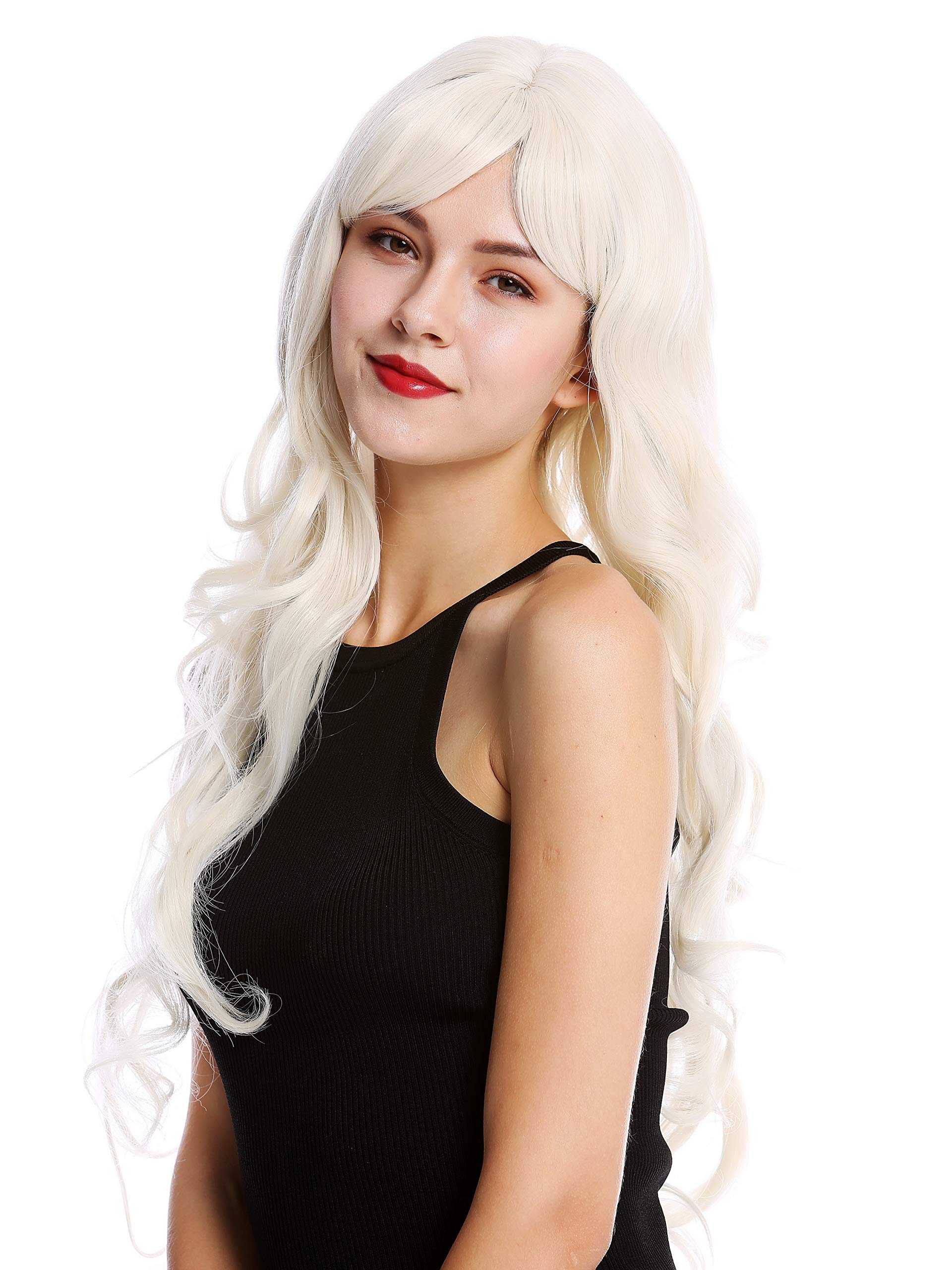 WIG ME UP, GFW501-60 Lady Quality Wig very long fringe bangs curls curled white blond platinum 27inch, Pearly blonde (60) - Image 3