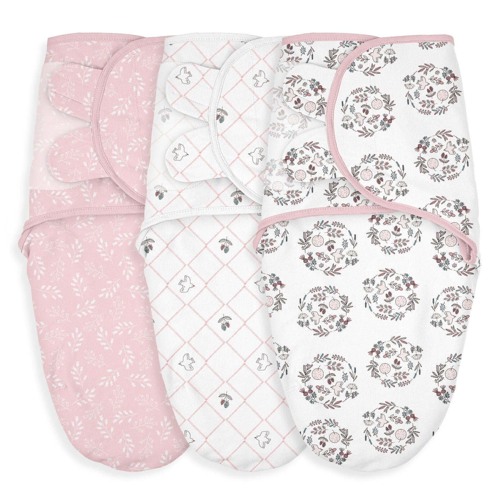 Soarwg Baby Swaddle Tücher 0-3 Monate | OEKO-TEX100 Zertifiziert | Verstellbare Neugeborenen Wickeldecke Set (3er Pack) - Atmungsaktive Baumwolle für Jungen & Mädchen, Blau