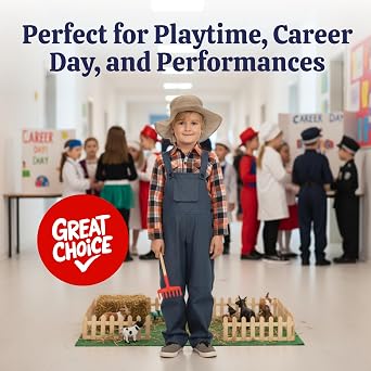 Dress Up America Farmer Costume For Kids - Farmers Overalls And Shirt For Boys And Girls