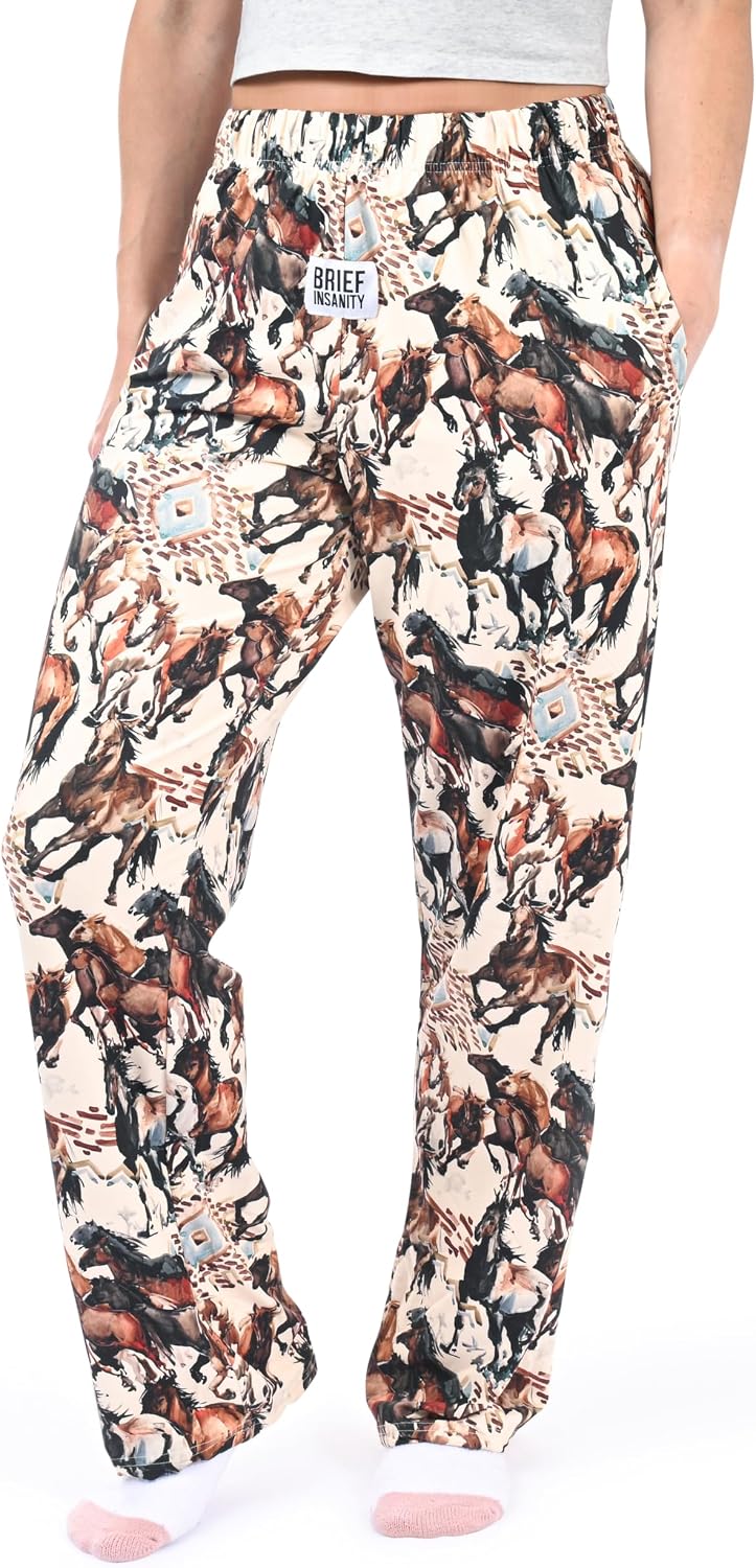 BRIEF INSANITY Western Pants & Pajama Bottoms, Soft Pajama Pants for Women & Men with Multiple Design & Sizes
