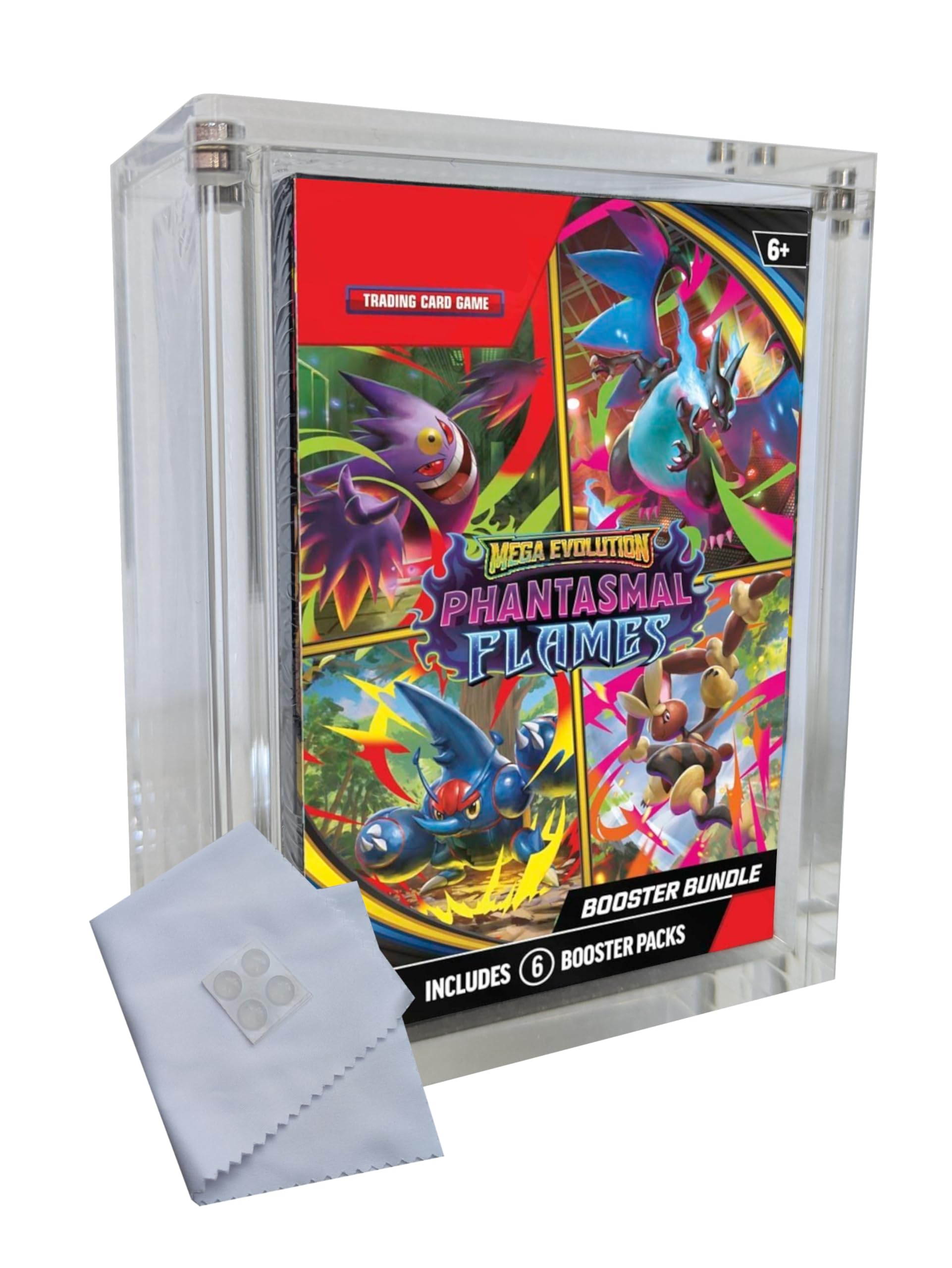 Vaulted Vortex Acrylic Case For Pokemon Booster Bundle Display Case (1 PACK) Premium Clear Protective Display Case for Standard 6 Pack Pokémon Booster Bundle Boxes