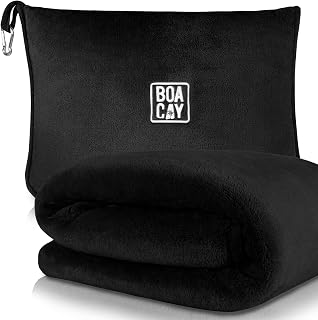 BOACAY Soft & Warm Travel Blanket for Airplane & Car - Long Flight Essen...
