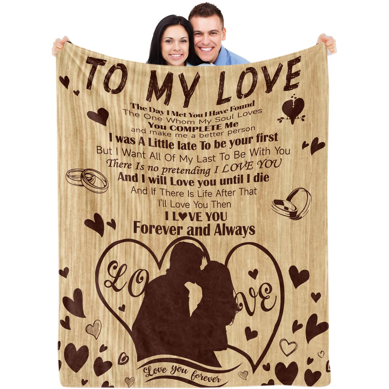 Persönliche Kuscheldecke Mit Liebesbrief Für Die Ehefrau – Ultrasoftes Mikro-Fleece, 152x127 Cm | Perfektes Geschenk