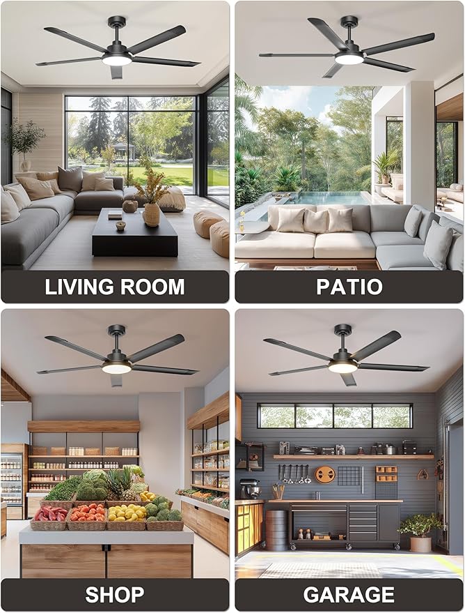 Ventilador de Techo 60 Pulgadas con Luz, 220V, 6 Velocidades miniatura 8