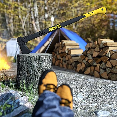 Miniatura 5 de LEXIVON V36s - Hacha de división de 36 pulgadas, mango compuesto de fibra de vidrio ligero y agarre ergonómico TPR  Funda protectora de transporte