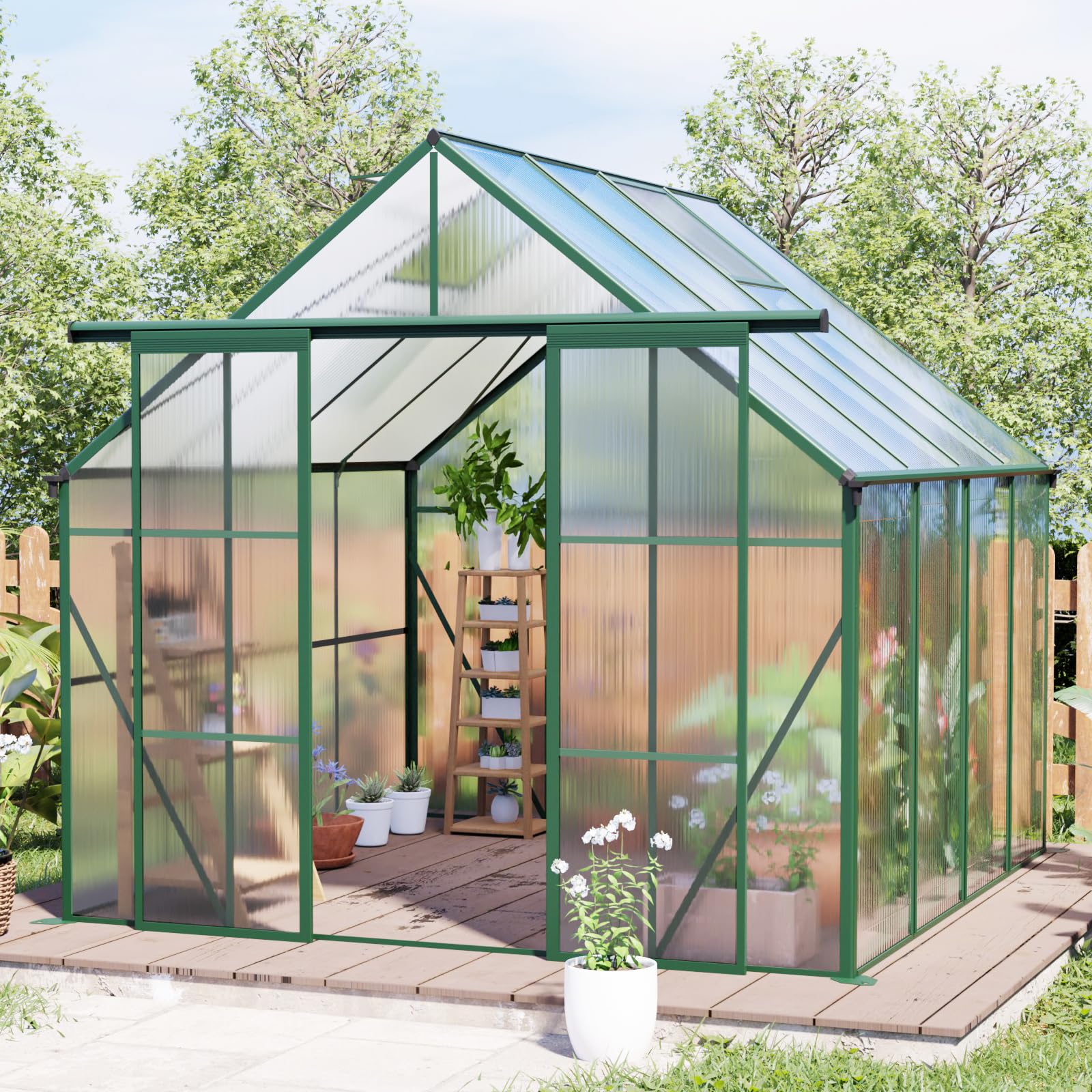 Amazon.com : 8x8 Greenhouse for Outdoor with Double Door and