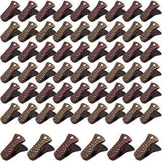 60 Pcs Mini Alligator Clips, Steel Core Metal Clamps, Multipurpose Spring Clamp for DIY Crafts, Office & Home Organization (Copper & Bronze)