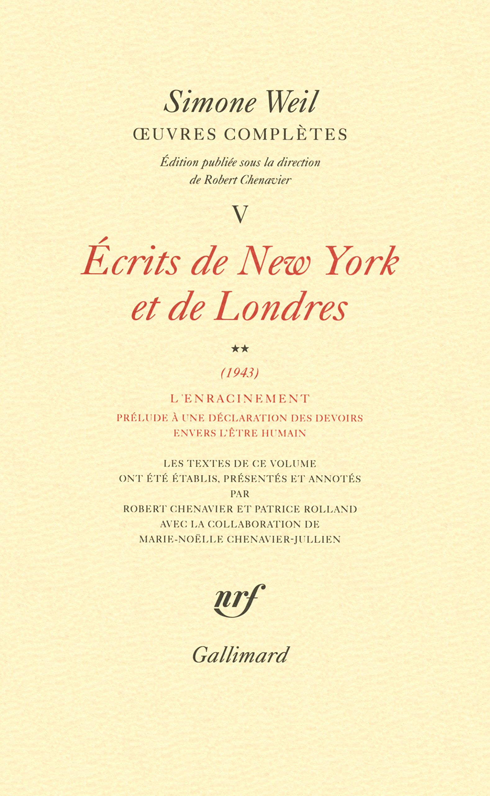 Œuvres complètes: Écrits de New York et de Londres (1943) 2 (5)