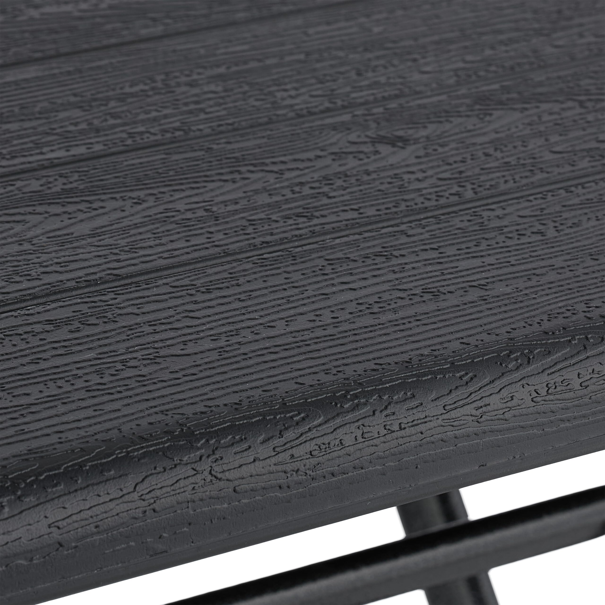 Relaxdays Tavolo Pieghevole da Giardino 73x62x62 cm Nero Effetto Legno