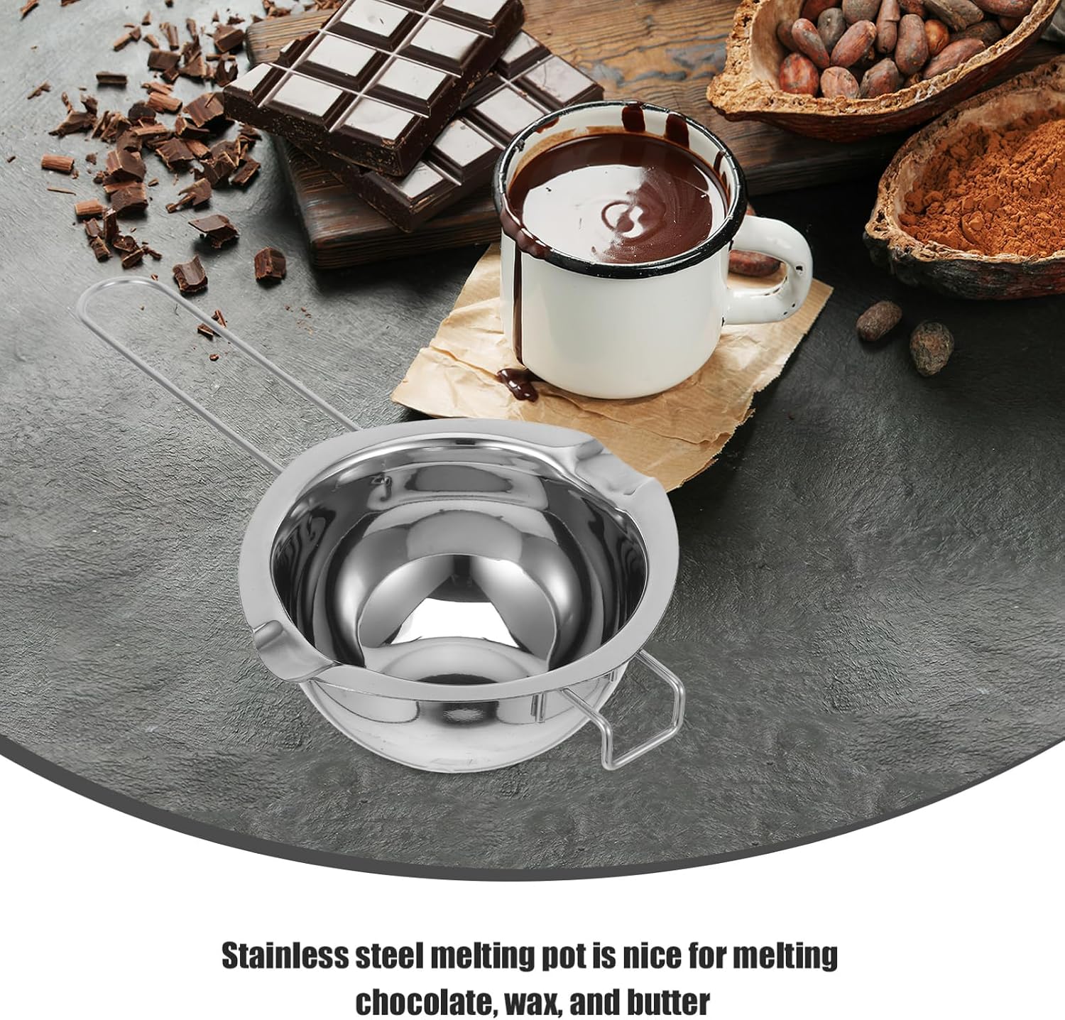 Stainless Steel Melting Pot Double Boiler for Melting Chocolate Candy Cheese and Wax Safe to Use for Home and Commercial Kitchens
