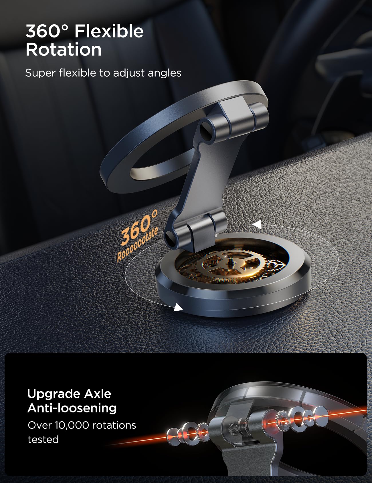 JOYROOM Porta Cellulare Auto Magnetico per MagSafe, Tutto Metallo Supporto Magsafe Auto Pieghevole con 20 x N55 Magneti, Porta Telefono Auto per iPhone 15 14 13 12 & Custodia MagSafe